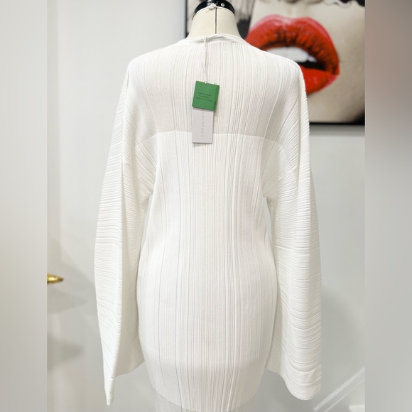 Stella McCartney Lightweight Plisse Knit Maxi White Dress - Picture 10 of 16